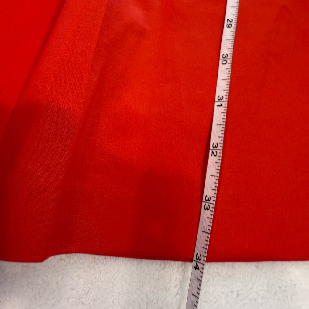 1. State vibrant red contemporary midi dress side cutouts V neck front pleat XS - Picture 7 of 8
